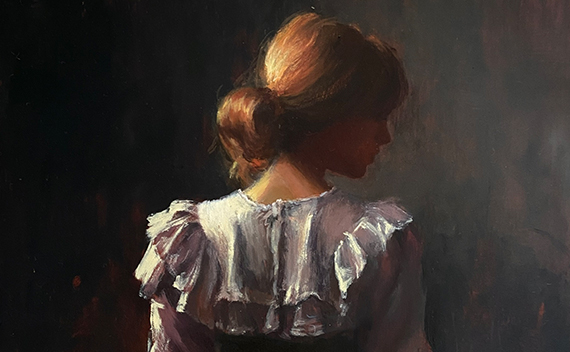 CANDLELIGHT - Oil on Wood Panel, 7.5in x 7.5in