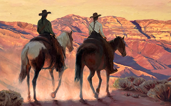 RIDERS OF TOPA TOPA - Oil on Belgian Linen, 24in x 18in